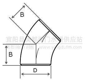 45°沖壓彎頭型號尺寸